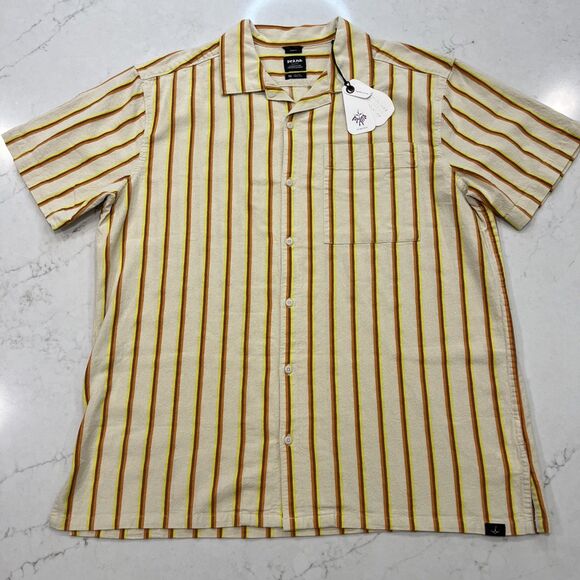 Prana NEW Unisex (MXL , WXXL) Mantra Heritage SLIM Organic Button Shirt Striped - Picture 1 of 14